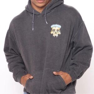 Men's Gray Hoodie with Skull Design